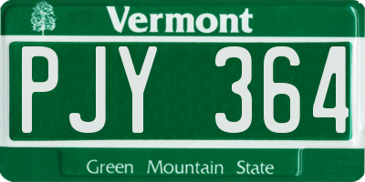 VT license plate PJY364