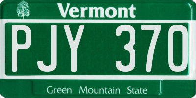VT license plate PJY370