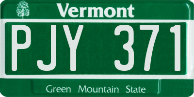 VT license plate PJY371