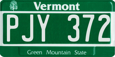 VT license plate PJY372
