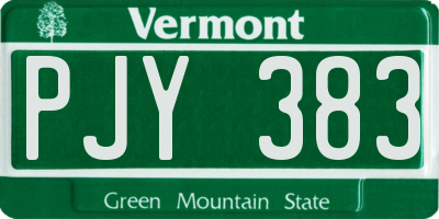 VT license plate PJY383