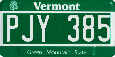 VT license plate PJY385