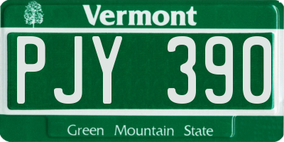 VT license plate PJY390
