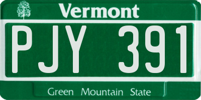 VT license plate PJY391