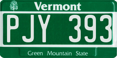 VT license plate PJY393