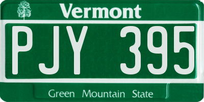 VT license plate PJY395
