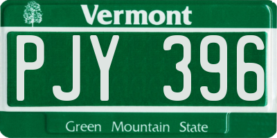 VT license plate PJY396