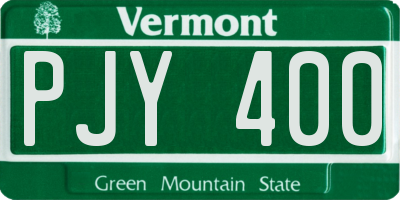 VT license plate PJY400