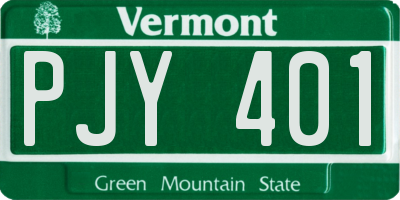VT license plate PJY401