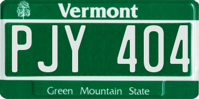 VT license plate PJY404