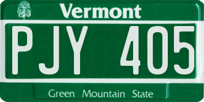 VT license plate PJY405
