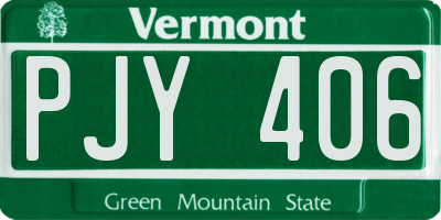 VT license plate PJY406