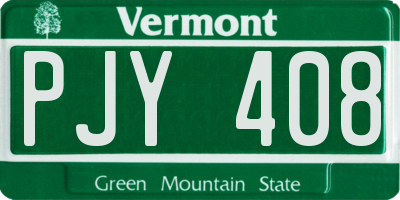 VT license plate PJY408