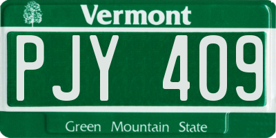 VT license plate PJY409