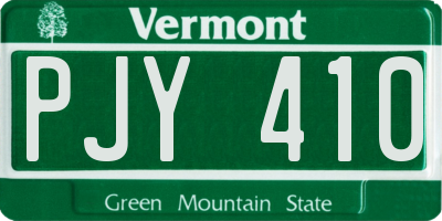 VT license plate PJY410