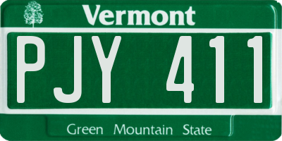 VT license plate PJY411