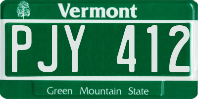 VT license plate PJY412