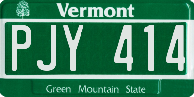 VT license plate PJY414