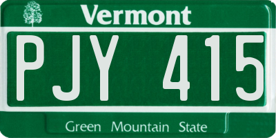 VT license plate PJY415