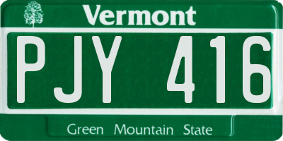 VT license plate PJY416