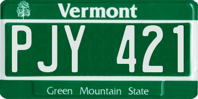 VT license plate PJY421