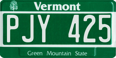 VT license plate PJY425