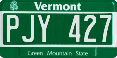 VT license plate PJY427