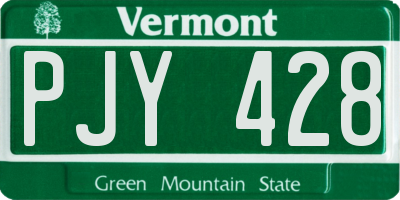 VT license plate PJY428