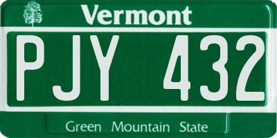 VT license plate PJY432
