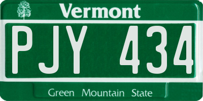 VT license plate PJY434