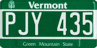 VT license plate PJY435