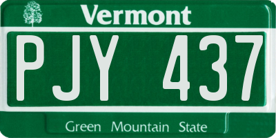 VT license plate PJY437