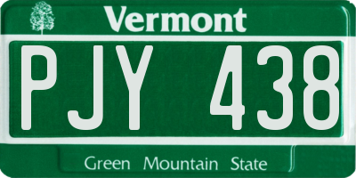 VT license plate PJY438