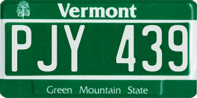 VT license plate PJY439