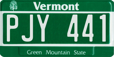 VT license plate PJY441