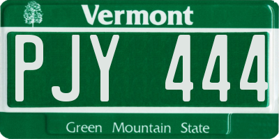 VT license plate PJY444