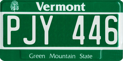 VT license plate PJY446