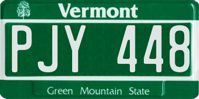 VT license plate PJY448
