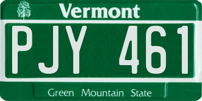 VT license plate PJY461