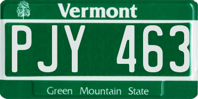 VT license plate PJY463