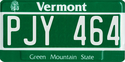 VT license plate PJY464