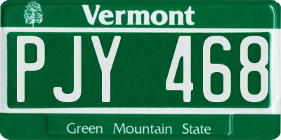 VT license plate PJY468