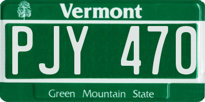 VT license plate PJY470