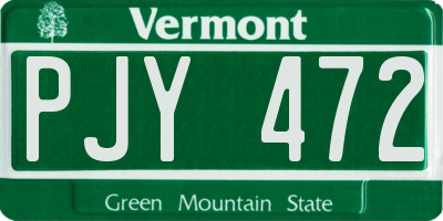 VT license plate PJY472
