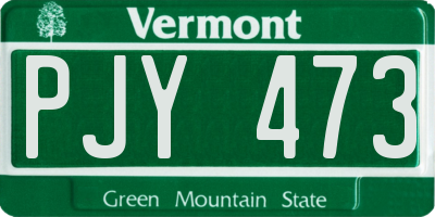 VT license plate PJY473