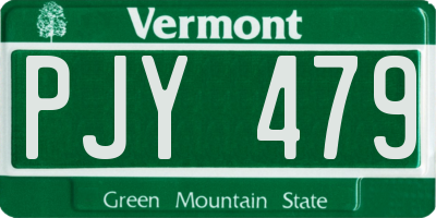 VT license plate PJY479