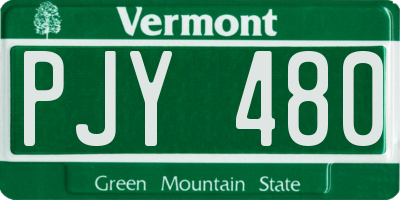 VT license plate PJY480