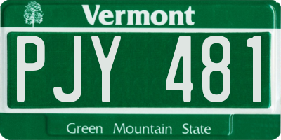 VT license plate PJY481