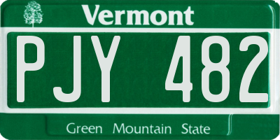 VT license plate PJY482