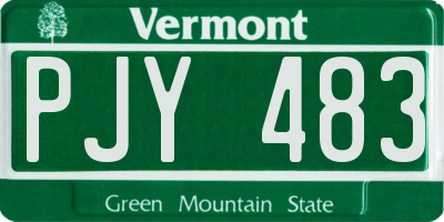 VT license plate PJY483